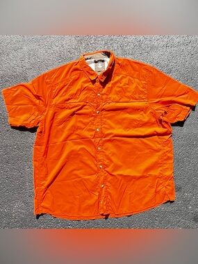 REI Co-Op Sahara short-sleeve technical shirt Orange Vented Back Nylon Size XXL
